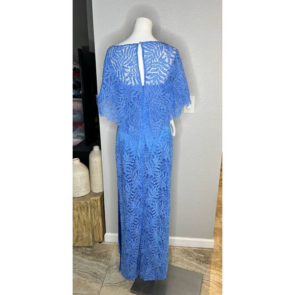 JS Collections Cowl Neck Lace Gown Dress - Picture 8 of 12